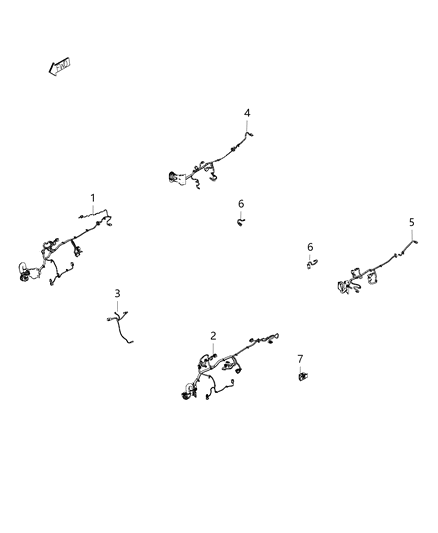 2017 Chrysler 200 Wiring-Front Door Diagram for 68304375AA