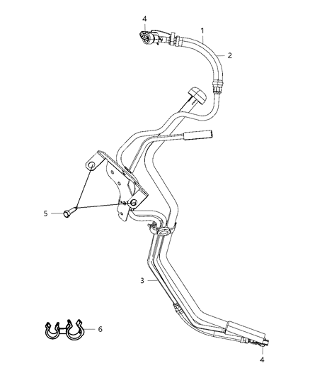 2008 Dodge Ram 1500 Fuel Lines & Related Diagram