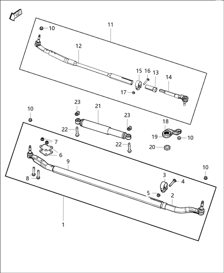 2014 Ram 2500 Tie Rod E-Outer Diagram for 68236711AA