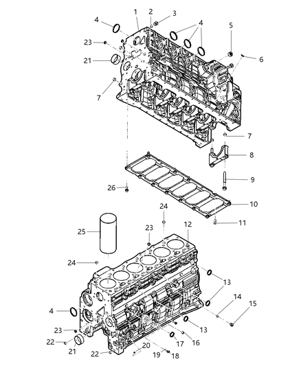 2008 Dodge Ram 2500 Cylinder Block And Hardware Diagram 2