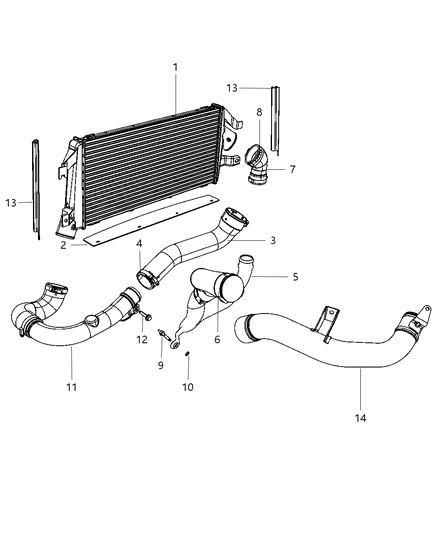 2012 Dodge Caliber Charge Air Cooler And Related Parts Diagram