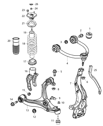 2011 Dodge Durango Suspension - Front Diagram