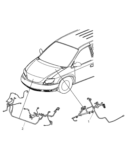 2005 Chrysler Pacifica Wiring-Front End Lighting Diagram for 4869973AC