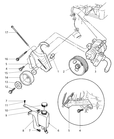 1998 Dodge Dakota Cap-Power Steering Pump Diagram for 52039424