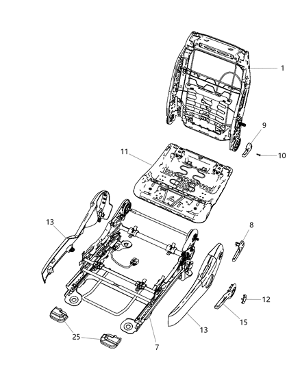 2013 Chrysler 200 Driver Seat - Manual Diagram 2