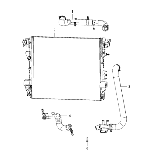 2021 Jeep Wrangler Radiator Hoses And Related Parts Diagram 3