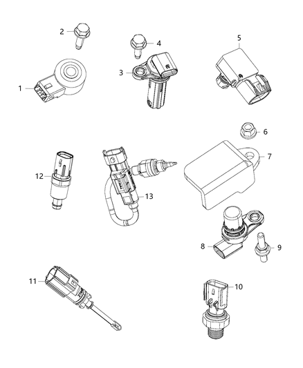 2017 Chrysler 200 Sensors, Engine Diagram 1