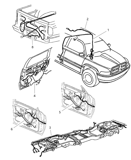 1997 Dodge Ram 1500 Wiring-Trailer Tow Diagram for 56021859