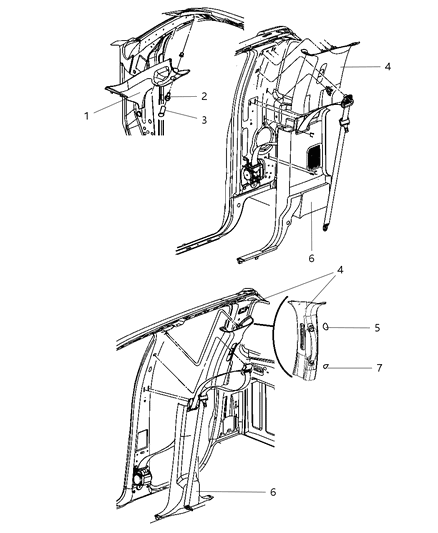 2011 Ram 3500 Interior Moldings And Pillars Diagram