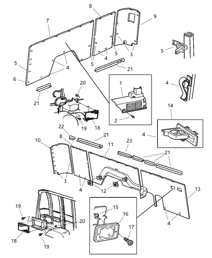 1998 Dodge Ram Van Panels - Trim Lower Diagram