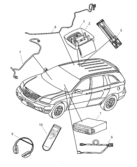 2004 Chrysler Pacifica Monitor-Media System Diagram for ZW92TL2AA