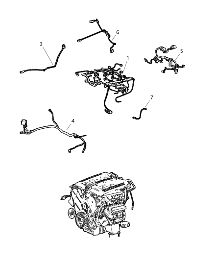 2002 Chrysler 300M Wiring - Engine & Related Parts Diagram