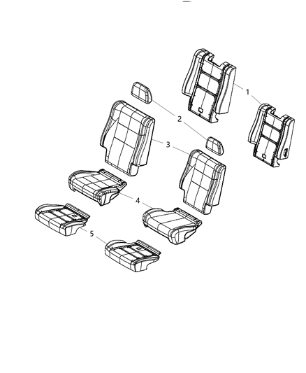 2017 Dodge Durango Rear Seat Cushion 2Nd Row Cover Diagram for 5RV14HL1AB