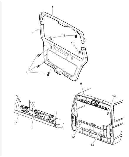 1997 Jeep Grand Cherokee Panel Liftgate Diagram for 5FB81SAZ