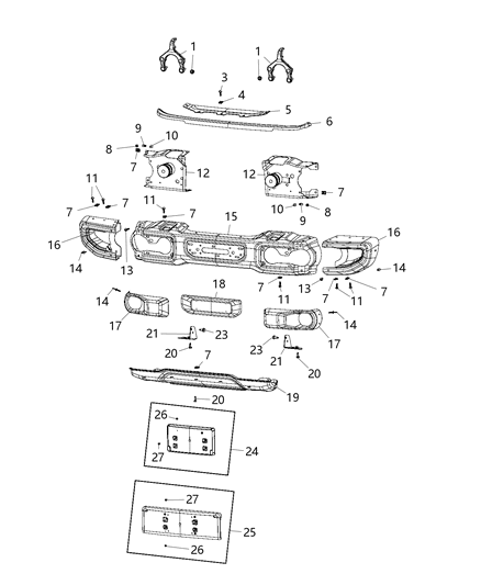 2021 Jeep Gladiator Bracket-Bumper Diagram for 68325051AD