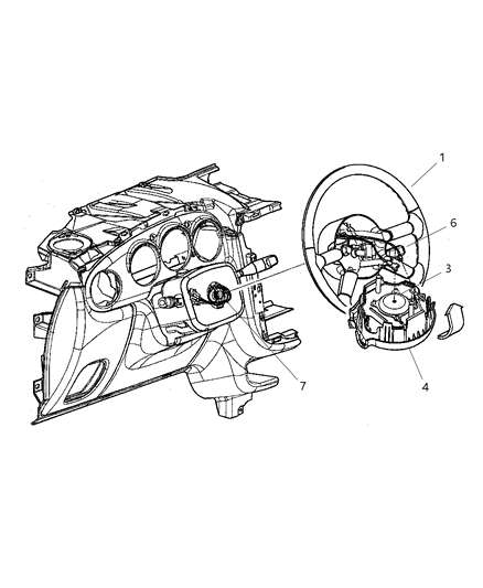 2001 Chrysler PT Cruiser Cover-Air Bag Module Diagram for 4664253AD