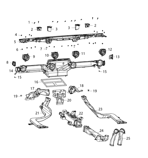 2021 Jeep Gladiator Duct-Instrument Panel Diagram for 68342018AE
