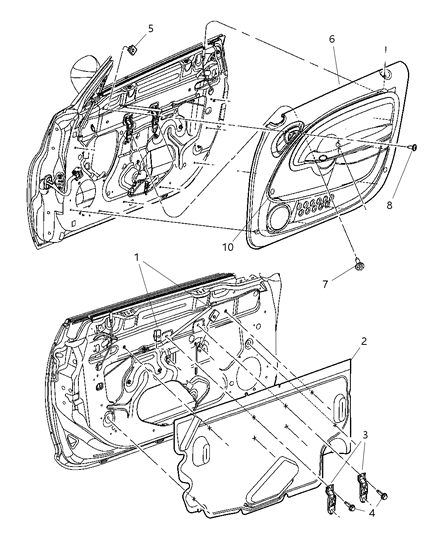 2005 Chrysler PT Cruiser Panel-Door Trim Front Diagram for XC90XDVAA