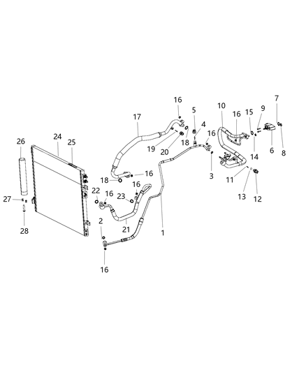 2015 Dodge Charger Line-A/C Suction Diagram for 68158883AD