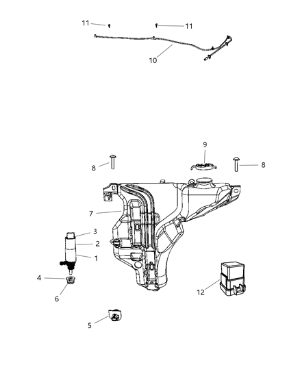 2008 Dodge Magnum Washer System Front Diagram