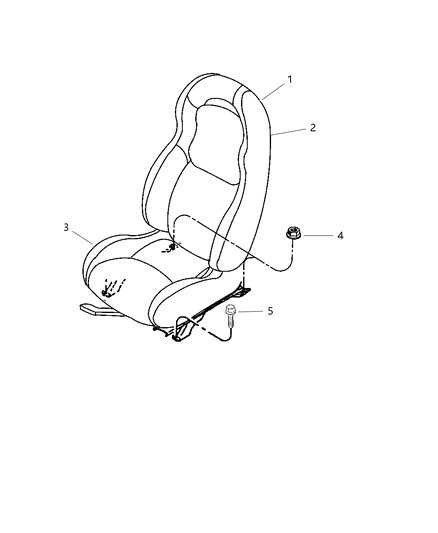 2004 Dodge Viper Front Seat Back Cover Diagram for XD031X9AA