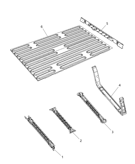 2020 Ram 1500 Pickup Box Crossmembers, Reinforcements And Shields Diagram