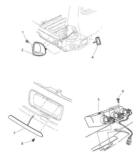 2000 Chrysler Town & Country Lamps - Rear Diagram