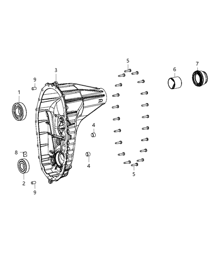 2017 Ram 3500 Cab Chassis Rear Case & Related Parts Diagram 2