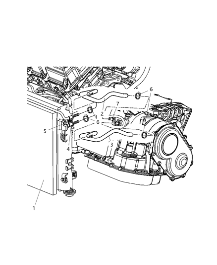 2006 Chrysler Sebring Transmission Oil Cooler & Lines Diagram 1