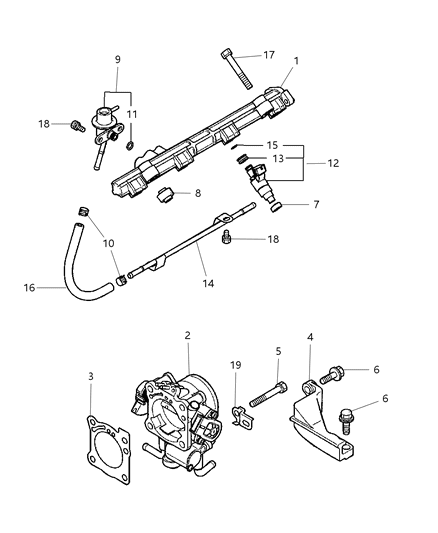 2002 Chrysler Sebring Bracket-Throttle Body Support Diagram for MR420853