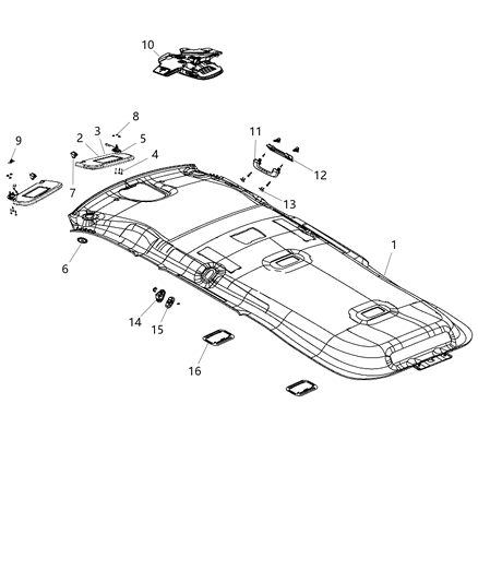 2013 Dodge Durango Visor-Illuminated Diagram for 1UD70HDAAA