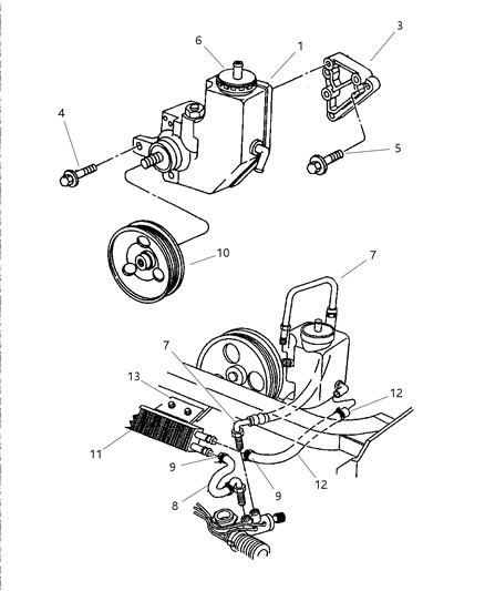 2002 Dodge Viper Pump & Hoses, Power Steering Diagram