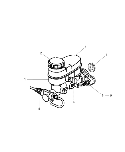 1998 Dodge Neon Brake Master Cylinder Diagram for 4509855AA