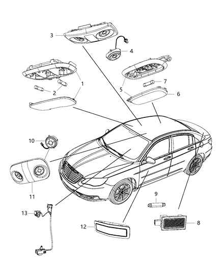 2012 Dodge Avenger Lamp-Reading Diagram for 1CY13HL1AC