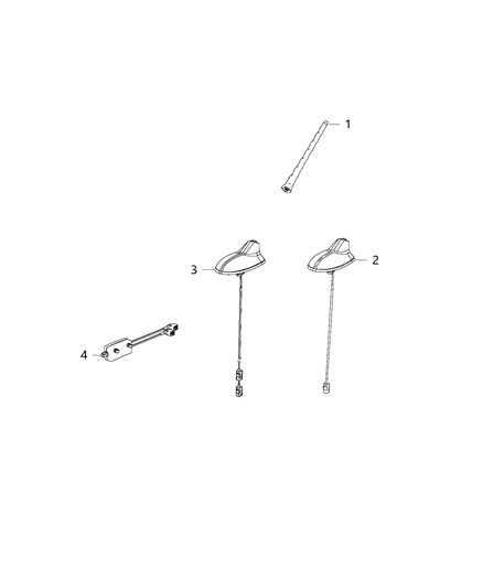 2017 Dodge Journey Antenna-Base Cable And Bracket Diagram for 5091031AA