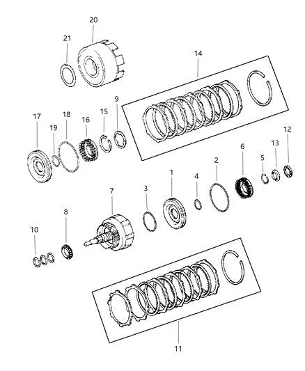2001 Jeep Cherokee Drum Automatic TRANSMISSIO Diagram for 5016122AA