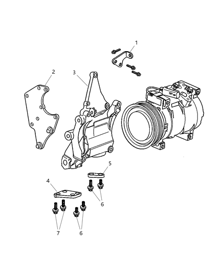 2007 Chrysler PT Cruiser Compressor Mounting Diagram 1