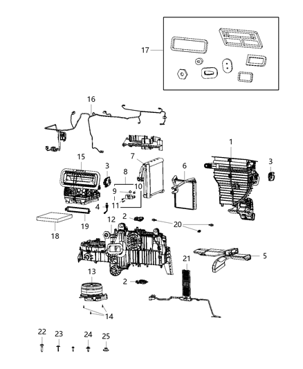 2019 Ram 4500 A/C And Heater Diagram for 68396054AB