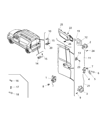 2017 Ram ProMaster City STRIKER-Door Latch Diagram for 68266351AA