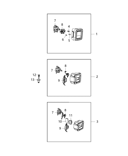 2018 Jeep Wrangler Lamps - Rear Diagram 2