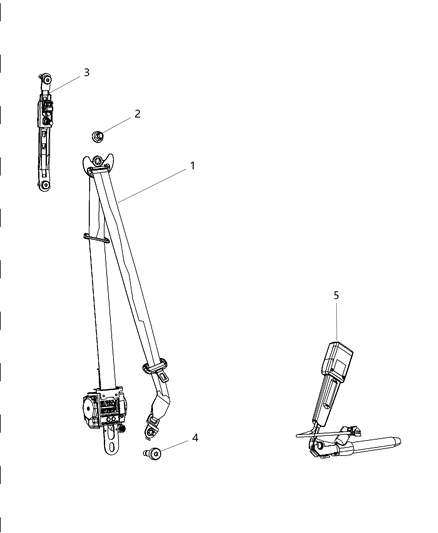 2014 Dodge Charger Front Inner Seat Belt Diagram for 1TR581X9AB