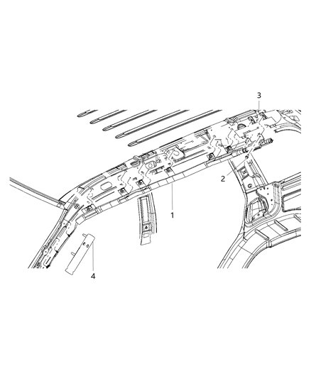 2017 Dodge Durango Drive Lh Roof/Curtain/Head Airbag Diagram for 5108029AG