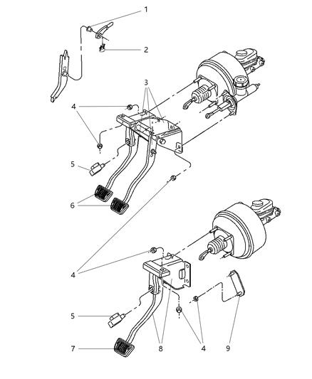 1999 Jeep Wrangler Brake Pedals Diagram 2