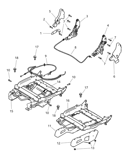 2006 Jeep Wrangler ADJUSTER-Manual Seat Diagram for 5175261AA