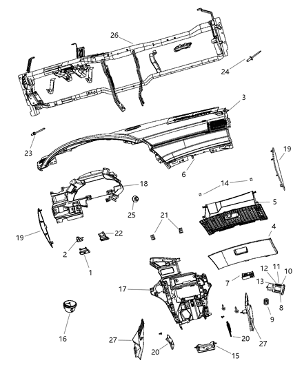 2008 Chrysler Pacifica Glove Box Diagram for YV171D1AA