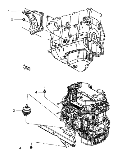 2009 Dodge Nitro Bracket-Engine Mount Diagram for 52125121AF
