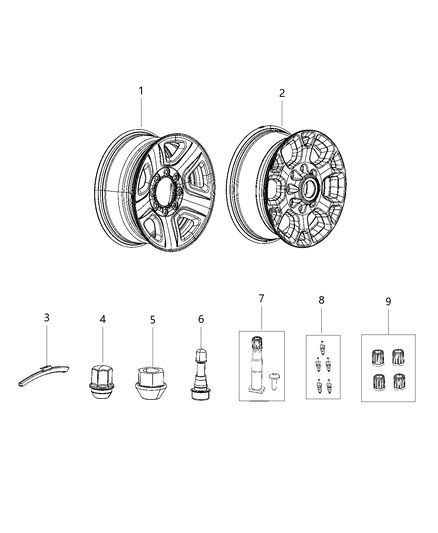 2020 Ram 3500 Wheels & Hardware Diagram