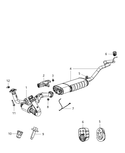 2010 Jeep Grand Cherokee Converter-Exhaust Diagram for 68052301AA