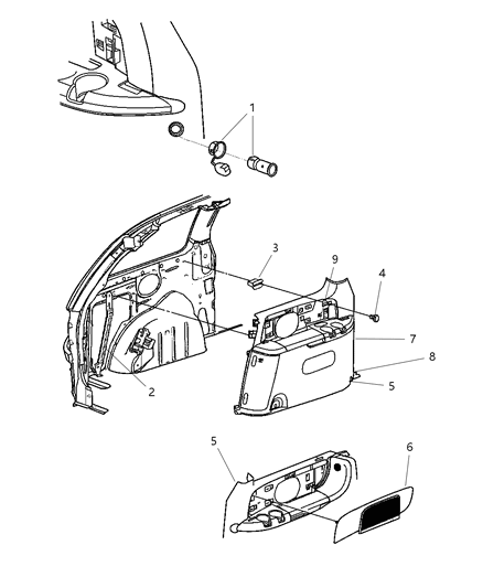 2001 Chrysler Town & Country Quarter Panel Diagram 1