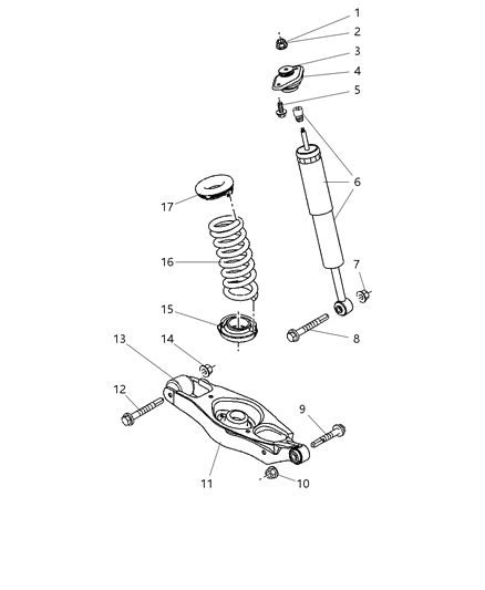 2008 Dodge Charger Rear Suspension-Spring Diagram for 4895536AA